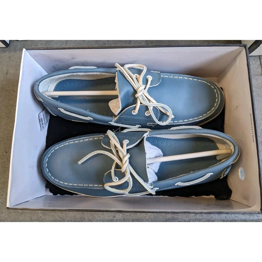 New Canoos Golf Shoes Women's 11 Steele Blue Leather 2.0 Boat Shoe Loafer